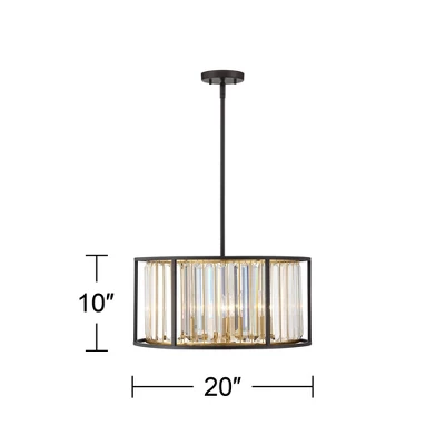 Possini Euro Design Milne Bronze Gold Drum Pendant Chandelier 20" Wide Modern Crystal 5-Light Fixture For Dining Room House Kitchen Island Entryway 7 Possini Euro Design Milne Bronze Gold Drum Pendant Chandelier 20" Wide Modern Crystal 5-Light Fixture For Dining Room House Kitchen Island Entryway - Image 7