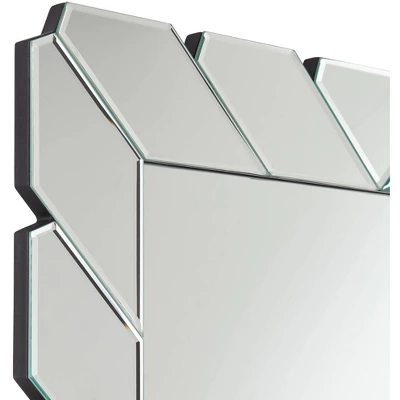 Possini Euro Design Prandini Rectangular Vanity Wall Mirror Modern Beveled Mirrored Glass Tile Frame 28" Wide For Bathroom Bedroom Home House Entryway 2 Possini Euro Design Prandini Rectangular Vanity Wall Mirror Modern Beveled Mirrored Glass Tile Frame 28" Wide For Bathroom Bedroom Home House Entryway - Image 2