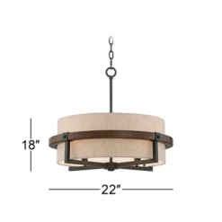 Possini Euro Design Bronze Wood Finish Pendant Chandelier 22" Wide Rustic Farmhouse Tan Fabric Drum 4-Light Fixture For Dining Room House 12 Possini Euro Design Bronze Wood Finish Pendant Chandelier 22" Wide Rustic Farmhouse Tan Fabric Drum 4-Light Fixture For Dining Room House -Possini Euro Design Sales Store GUEST fef36d3b d0fc 4db1 9dc9 ffe5d26747fe