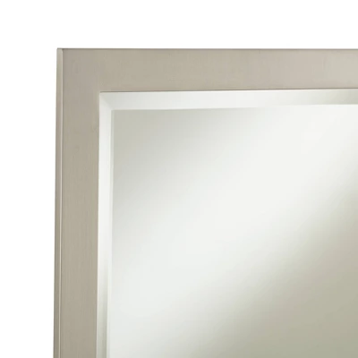 Possini Euro Design Metzeo Rectangular Vanity Wall Mirror Modern Beveled Glass Brushed Nickel Metal Frame 33" Wide For Bathroom Bedroom Home Entryway 2 Possini Euro Design Metzeo Rectangular Vanity Wall Mirror Modern Beveled Glass Brushed Nickel Metal Frame 33" Wide For Bathroom Bedroom Home Entryway - Image 2