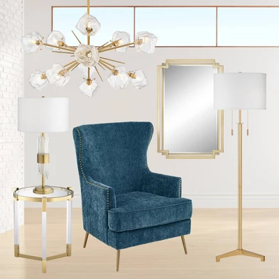 Possini Euro Design Encino Modern Tripod Floor Lamp Standing 60" Tall Brass Gold Metal Off White Fabric Drum Shade For Living Room Bedroom Office Home 6 Possini Euro Design Encino Modern Tripod Floor Lamp Standing 60" Tall Brass Gold Metal Off White Fabric Drum Shade For Living Room Bedroom Office Home - Image 6