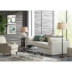 Possini Euro Design Cosgrove Modern Mid Century Table Lamp 26 1/2" High White Glazed Ceramic Light Brown Linen Drum Shade For Bedroom Living Room Home 15 Possini Euro Design Cosgrove Modern Mid Century Table Lamp 26 1/2" High White Glazed Ceramic Light Brown Linen Drum Shade For Bedroom Living Room Home -Possini Euro Design Sales Store GUEST ffd25a4f a7ba 4a02 a4d9 7f06db03c19a 1